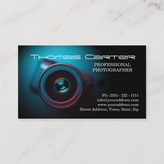 Yrkesmässigt kort för fotografDigital foto (Framsida)