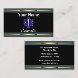 Yrkesmässigt paramedicinskt guld och svart visitkort