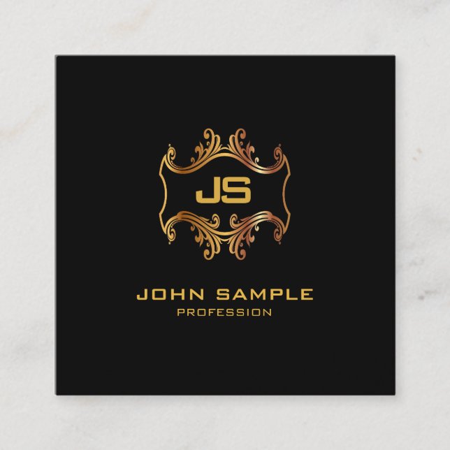 Yrkesmässigt sofistikerat lyxigt silke kvadrerar fyrkantigt visitkort (Framsida)