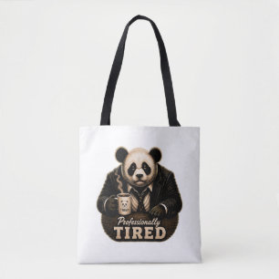 Yrkesmässigt Trött Panda Kaffeälskare Tygkasse