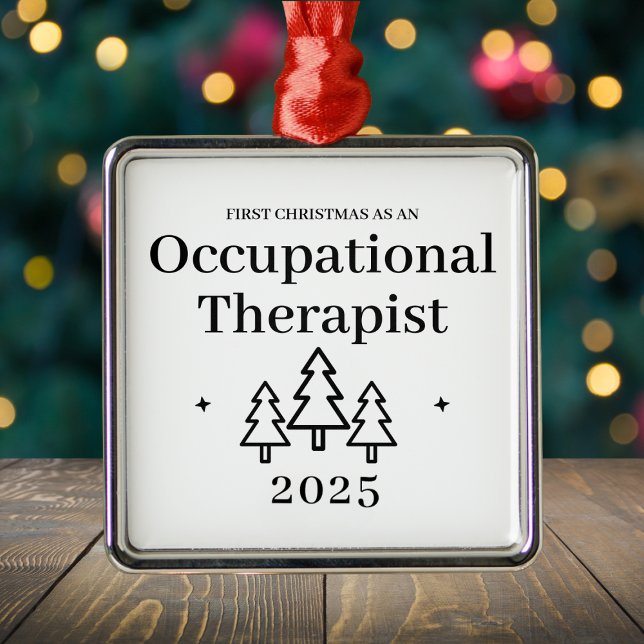 Yrkesterapeut - första jul julgransprydnad metall (Occupational Therapist First Christmas Metal Ornament
)
