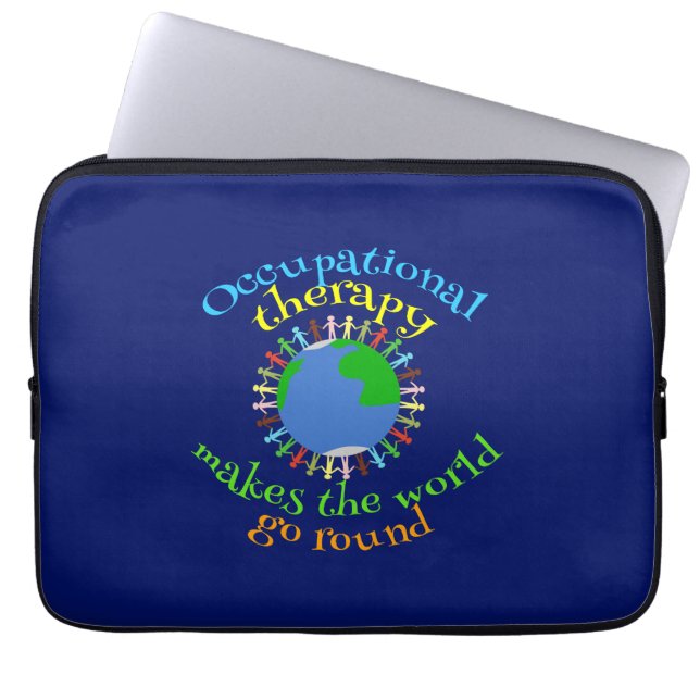 Yrkesterapi gör att World Go Round Laptop Sleeve (Framsidan)