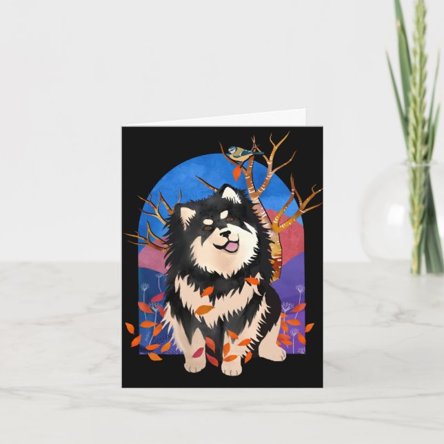 YRSA I ÖSTERN - Finska Lapphund Art-kort Helgkort (Framsida)