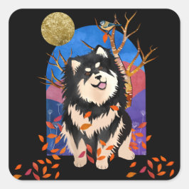 YRSE I ÖSTERN - Finska Lapphund-dekaler 2 storleka Fyrkantigt Klistermärke