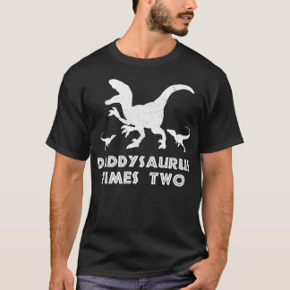 YSAURUS TIMES TVÅ Twillingar Far Pappa Kids Dinosa T Shirt