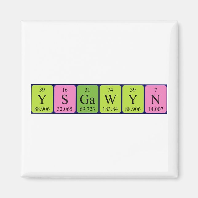 Ysgawyn Periodisk bord namn magnet (Framsidan)