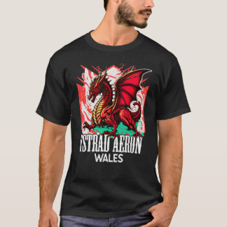 Ystrad Aeron Wales Welsh Flagga Y Ddraig Goch Drag T Shirt