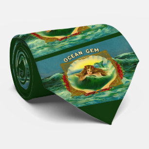 Yt av Ocean Gem sjöjungfru cigar-etikett Slips