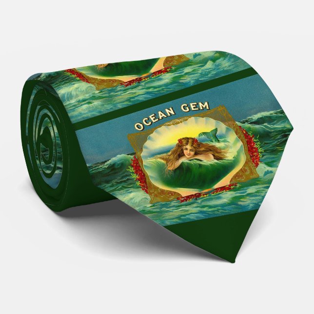Yt av Ocean Gem sjöjungfru cigar-etikett Slips (Rullad)