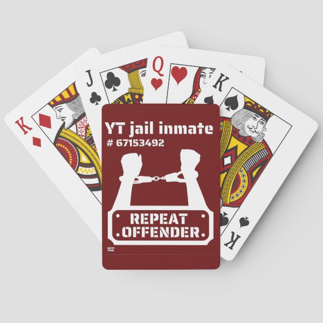 "YT JAIL INMATE" lustig fängelsefånge          Casinokort (Baksidan)
