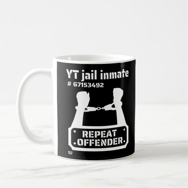 "YT JAIL INMATE" lustig fängelsefånge Kaffemugg (Vänster)