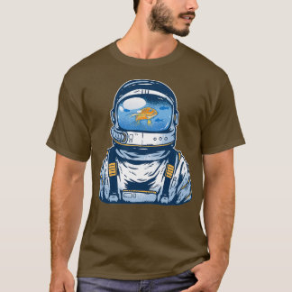 Yta Astronaut Aquarium Fiskdesign T Shirt
