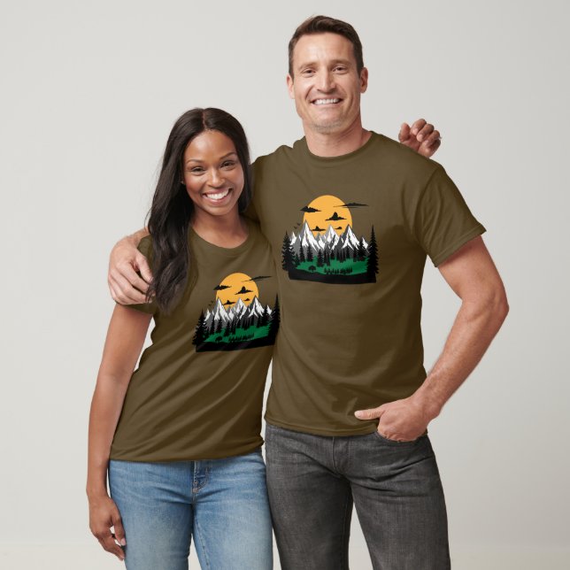 Yta och camping i bergsområden t shirt (Unisex)