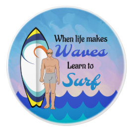 Ytbar havsyta - Vinkar blått motiv - citat Knopp