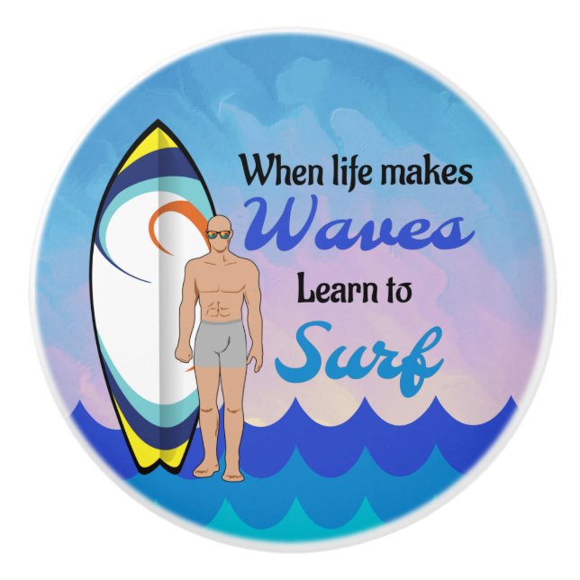 Ytbar havsyta - Vinkar blått motiv - citat Knopp (Framsidan)