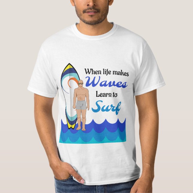 Ytbar havsyta - Vinkar blått motiv - citat T Shirt (Framsida)