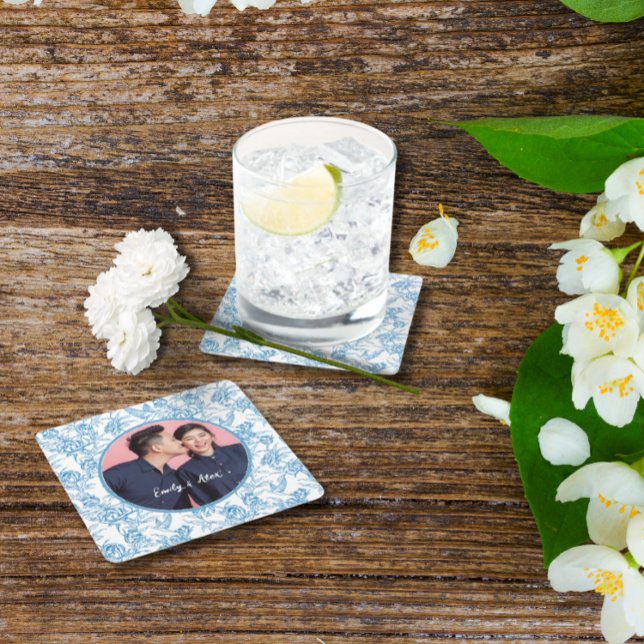 Ytfågel och blommigtens eget namn Foton Bröllop Underlägg Papper Kvadrat (Skapare uppladdad)