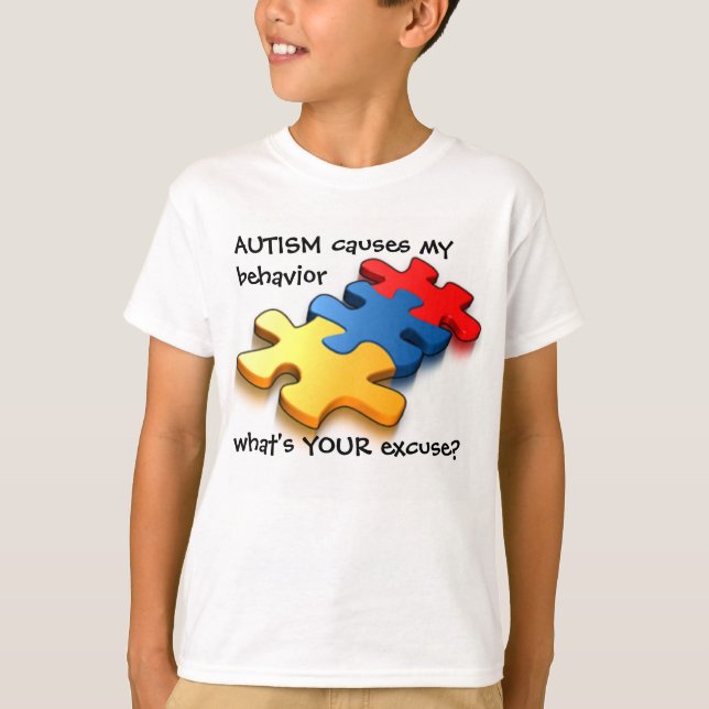 Ytism Awareness Kids Behavior Ursäkta T-shirt (Framsida)