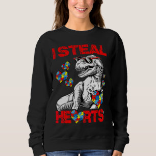 Ytism Awareness Kids Dinosaur Rex I Steal Hearts T Shirt