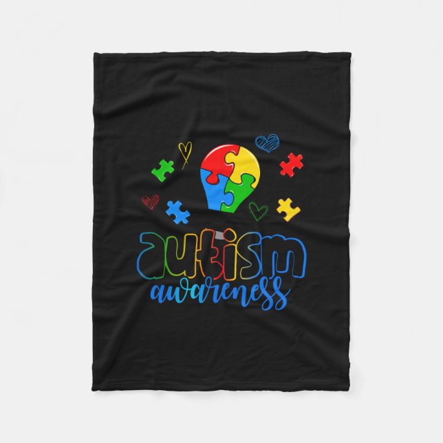 Ytism Awareness Light Bulb Puzzle Fleecefilt (Framsidan)