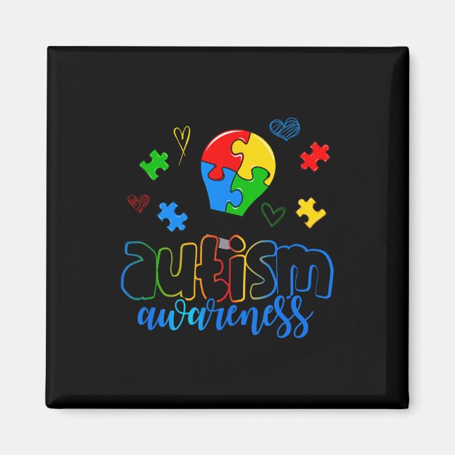 Ytism Awareness Light Bulb Puzzle Magnet (Framsidan)