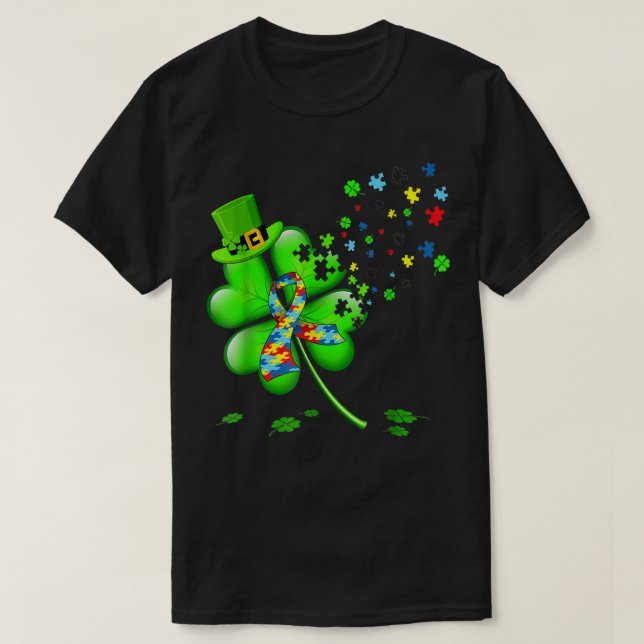 Ytism Awareness Shamrock St patricks day Gift T Shirt (Design framsida)