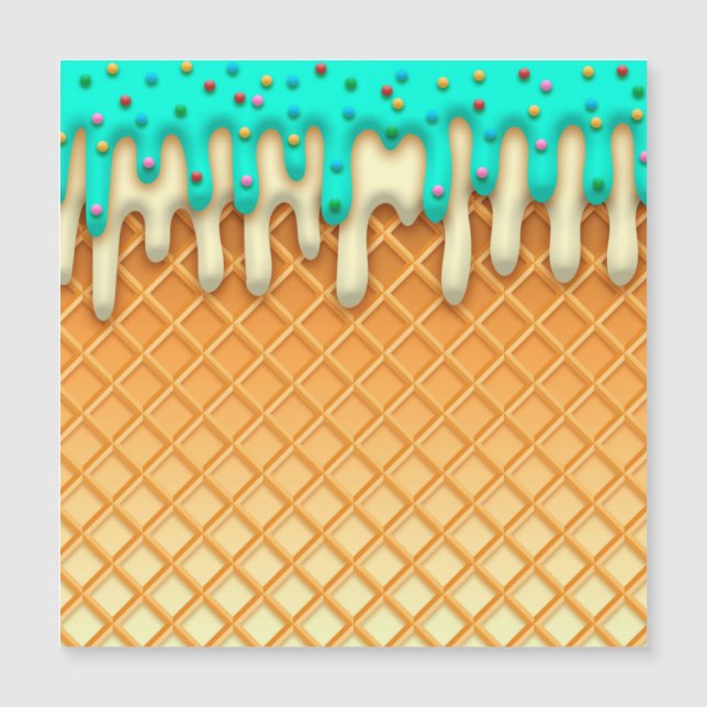 Ytklam Drick Waffle Cone Mint med Sprinkles (Framsida)