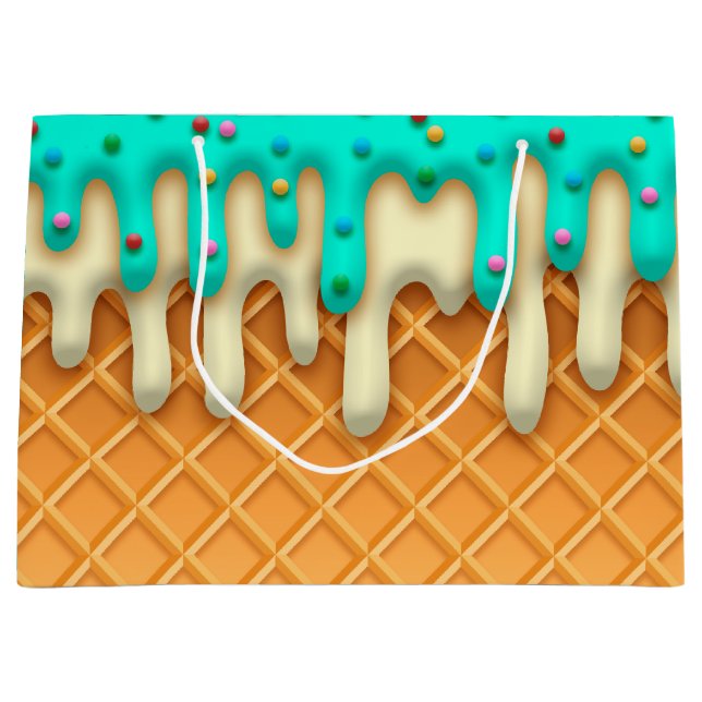 Ytklam Drick Waffle Cone Mint med Sprinkles (Framsidan)