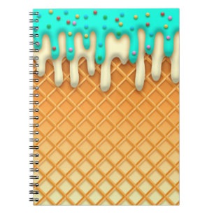 Ytklam Drick Waffle Cone Mint med Sprinkles Anteckningsbok