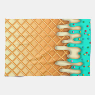 Ytklam Drick Waffle Cone Mint med Sprinkles Kökshandduk