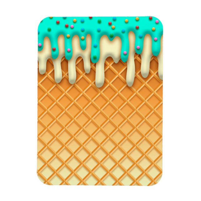 Ytklam Drick Waffle Cone Mint med Sprinkles Magnet (Vertikal)