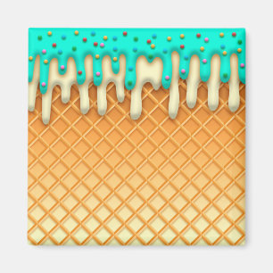 Ytklam Drick Waffle Cone Mint med Sprinkles Magnet