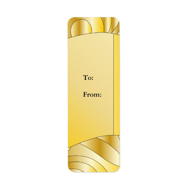 Ytlig gyllene design returadress etikett (Framsidan)