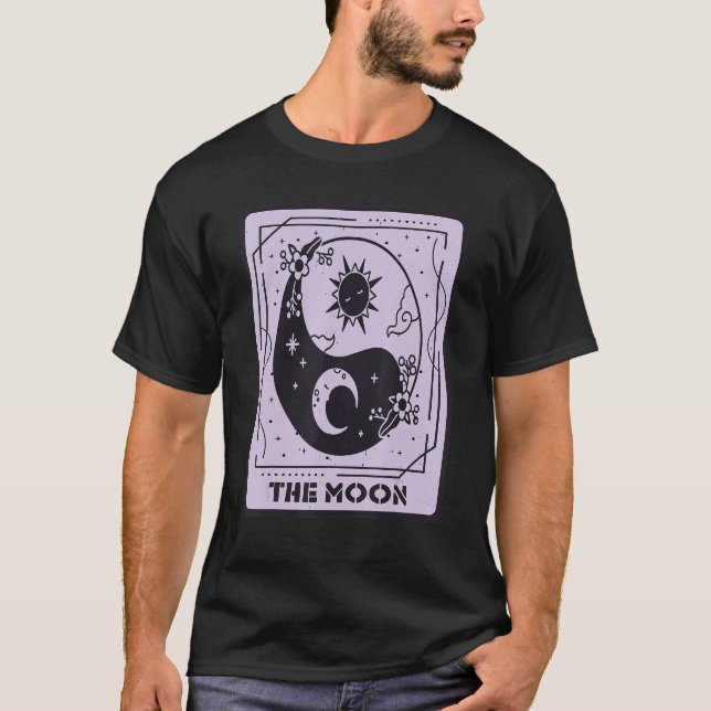 Ytstämpel för bockkultkort för Måne och Sol T Shirt (Framsida)