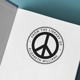 Ytsymbol från bibliotek i bok eget namn självfärgande stämpel