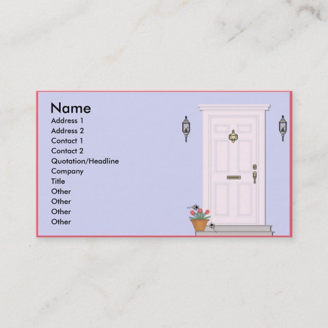Ytterdörrvisitkortar Visitkort (Framsida)