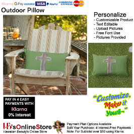 Ytterkudde med grön bakgrund lumbarkudde