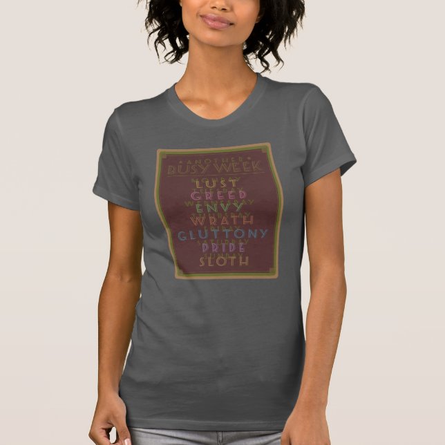 Ytterligare en Busy Week Brown Gfx T Shirt (Framsida)