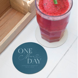 Ytterligare en dag i Bröllop Rehearsal Teal Underlägg Papper Rund