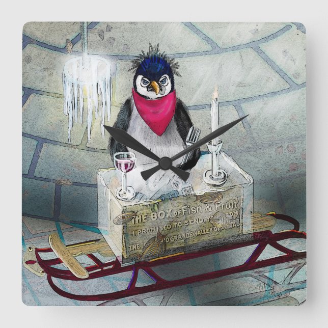 Ytterligare fryst vägglås fyrkantig klocka (Framsida)