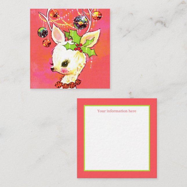Ytterligare information om årgången Julrenar Fyrkantigt Visitkort (Fram/baksida)