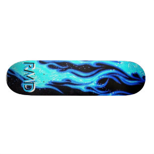 YTTERLIGHETblått flammar Skateboarddäcket Mini Skateboard Bräda 18,7 Cm