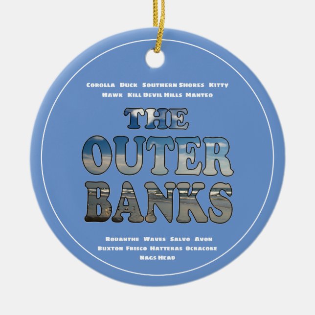 Yttersiffertext och Städer-objekt för Banker Julgransprydnad Keramik (Framsidan)