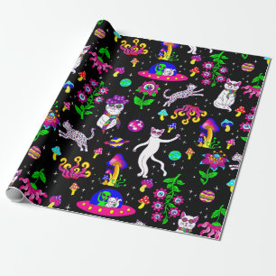yttersta rymden disko katt utomjording ufo leopard presentpapper