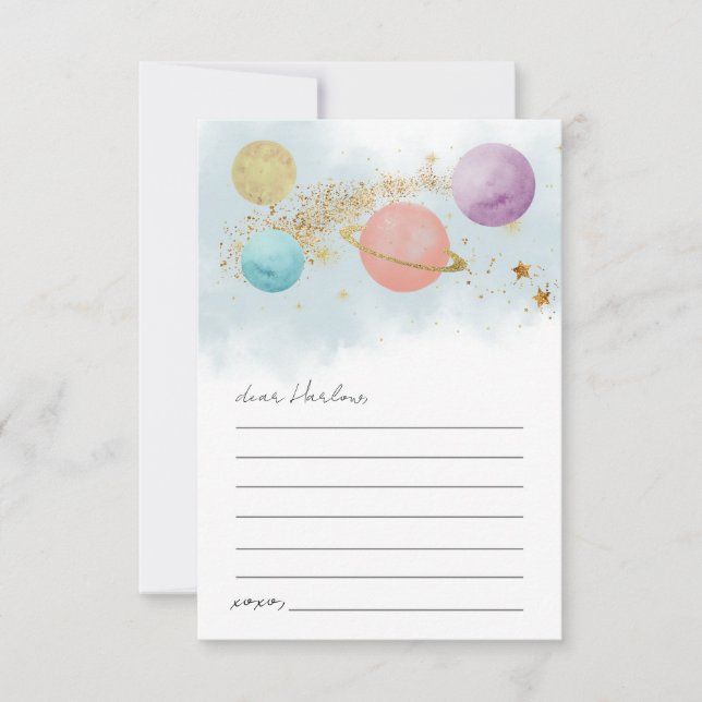 Yttersta rymden födelsedag tids kapsel kort (Framsida)