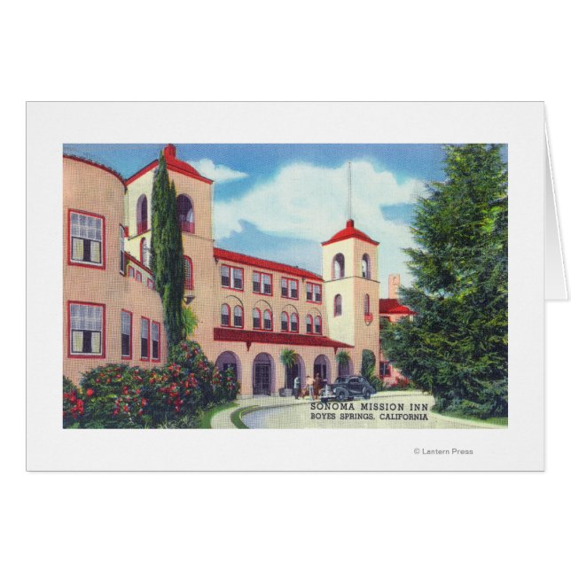 Yttervy av Sonoma Uppdrag Inn Hälsningskort (Framsidan Horizontal)