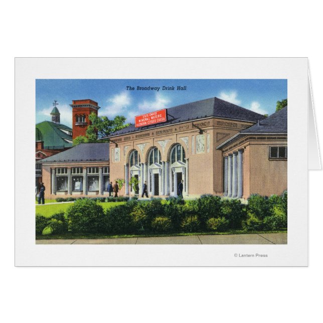 Yttervy över Broadway Drink Hall Hälsningskort (Framsidan Horizontal)