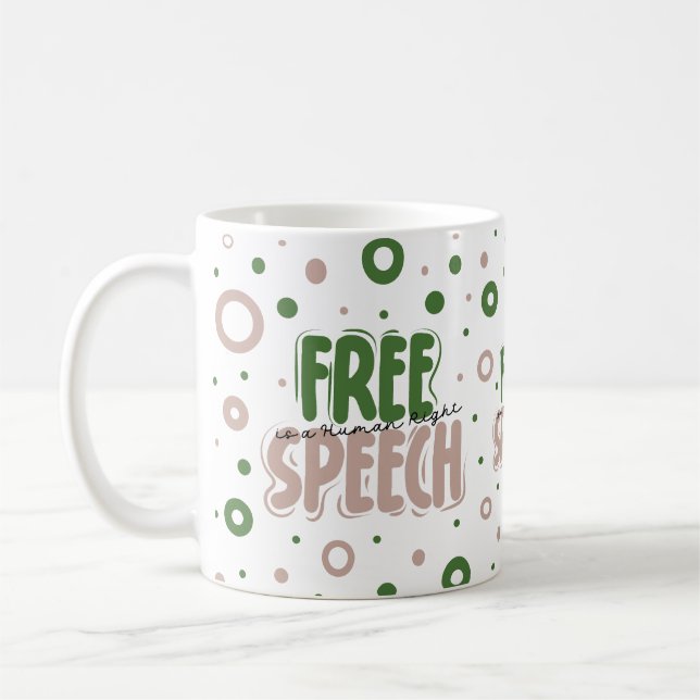 Yttrandefrihet är en mänsklig rättighet kaffemugg (Vänster)