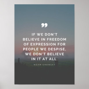 Yttrandefrihet citerat av Noam Chomsky Poster