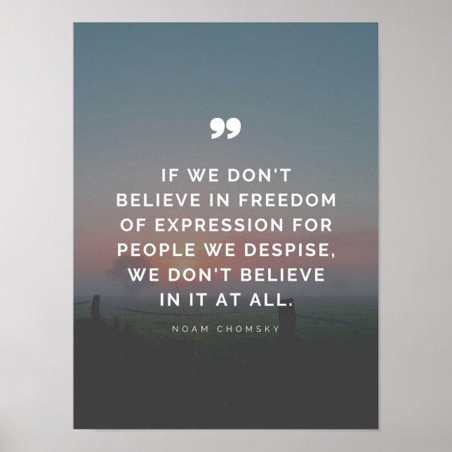 Yttrandefrihet citerat av Noam Chomsky Poster (Framsidan)